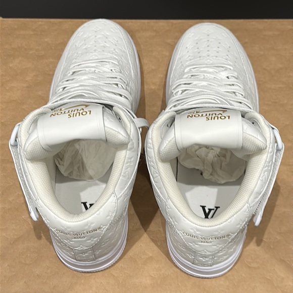 Louis Vuitton X Nike X Virgil Abloh Off-White Air Force One High White - 9 1/2 - Picture 9 of 12